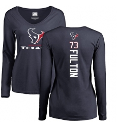 NFL Women's Nike Houston Texans #73 Zach Fulton Navy Blue Backer Long Sleeve T-Shirt