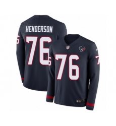 Youth Nike Houston Texans #76 Seantrel Henderson Limited Navy Blue Therma Long Sleeve NFL Jersey