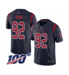 Men's Houston Texans #92 Brandon Dunn Limited Navy Blue Rush Vapor Untouchable 100th Season Football Jersey