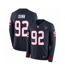 Men's Nike Houston Texans #92 Brandon Dunn Limited Navy Blue Therma Long Sleeve NFL Jersey