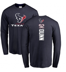 NFL Nike Houston Texans #92 Brandon Dunn Navy Blue Backer Long Sleeve T-Shirt