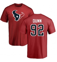 NFL Nike Houston Texans #92 Brandon Dunn Red Name & Number Logo T-Shirt