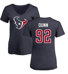 NFL Women's Nike Houston Texans #92 Brandon Dunn Navy Blue Name & Number Logo T-Shirt