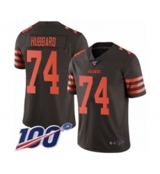 Men's Cleveland Browns #74 Chris Hubbard Limited Brown Rush Vapor Untouchable 100th Season Football Jersey