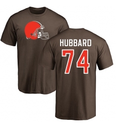 NFL Nike Cleveland Browns #74 Chris Hubbard Brown Name & Number Logo T-Shirt