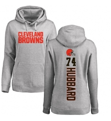 NFL Women's Nike Cleveland Browns #74 Chris Hubbard Ash Pullover Hoodie