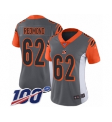 Women's Cincinnati Bengals #62 Alex Redmond Limited Silver Inverted Legend 100th Season Football Jersey