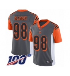 Men's Cincinnati Bengals #98 Ryan Glasgow Limited Silver Inverted Legend 100th Season Football Jersey