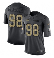 Men's Nike Cincinnati Bengals #98 Ryan Glasgow Limited Black 2016 Salute to Service NFL Jersey