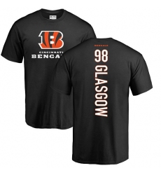 NFL Nike Cincinnati Bengals #98 Ryan Glasgow Black Name & Number Logo T-Shirt