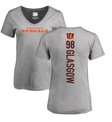 NFL Women's Nike Cincinnati Bengals #98 Ryan Glasgow Ash Backer V-Neck T-Shirt