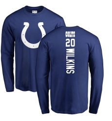 NFL Nike Indianapolis Colts #20 Jordan Wilkins Royal Blue Backer Long Sleeve T-Shirt