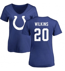 NFL Women's Nike Indianapolis Colts #20 Jordan Wilkins Royal Blue Name & Number Logo T-Shirt