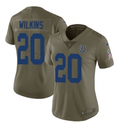 Women's Nike Indianapolis Colts #20 Jordan Wilkins Limited Olive 2017 Salute to Service NFL Jersey