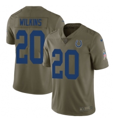 Youth Nike Indianapolis Colts #20 Jordan Wilkins Limited Olive 2017 Salute to Service NFL Jersey
