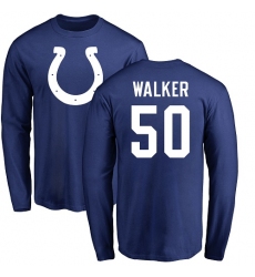 NFL Nike Indianapolis Colts #50 Anthony Walker Royal Blue Name & Number Logo Long Sleeve T-Shirt
