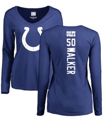NFL Women's Nike Indianapolis Colts #50 Anthony Walker Royal Blue Backer Long Sleeve T-Shirt