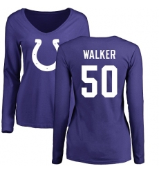 NFL Women's Nike Indianapolis Colts #50 Anthony Walker Royal Blue Name & Number Logo Long Sleeve T-Shirt