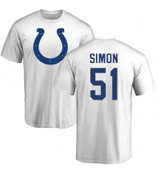 NFL Nike Indianapolis Colts #55 Skai Moore White Name & Number Logo T-Shirt