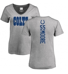 NFL Women's Nike Indianapolis Colts #55 Skai Moore Ash Backer T-Shirt