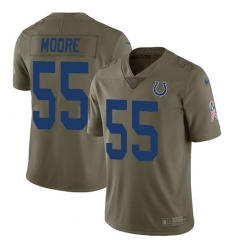 Youth Nike Indianapolis Colts #55 Skai Moore Limited Olive 2017 Salute to Service NFL Jersey