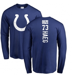 NFL Nike Indianapolis Colts #73 Joe Haeg Royal Blue Backer Long Sleeve T-Shirt