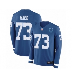 Youth Nike Indianapolis Colts #73 Joe Haeg Limited Blue Therma Long Sleeve NFL Jersey
