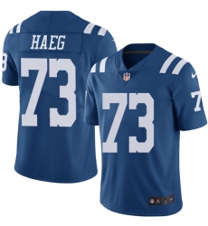 Youth Nike Indianapolis Colts #73 Joe Haeg Limited Royal Blue Rush Vapor Untouchable NFL Jersey