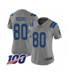 Women's Indianapolis Colts #80 Chester Rogers Limited Gray Inverted Legend 100th Season Football Jersey