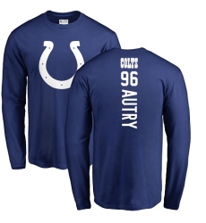 NFL Nike Indianapolis Colts #96 Denico Autry Royal Blue Backer Long Sleeve T-Shirt
