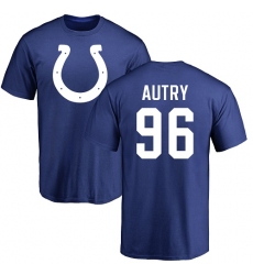 NFL Nike Indianapolis Colts #96 Denico Autry Royal Blue Name & Number Logo T-Shirt