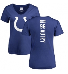 NFL Women's Nike Indianapolis Colts #96 Denico Autry Royal Blue Backer T-Shirt