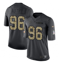 Youth Nike Indianapolis Colts #96 Denico Autry Limited Black 2016 Salute to Service NFL Jersey