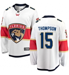 Men's Florida Panthers #15 Paul Thompson Authentic White Away Fanatics Branded Breakaway NHL Jersey