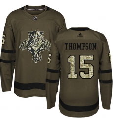 Youth Adidas Florida Panthers #15 Paul Thompson Authentic Green Salute to Service NHL Jersey
