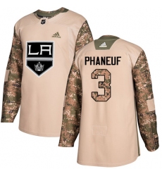 Men's Adidas Los Angeles Kings #3 Dion Phaneuf Authentic Camo Veterans Day Practice NHL Jersey