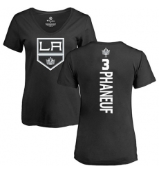 NHL Women's Adidas Los Angeles Kings #3 Dion Phaneuf Black Backer T-Shirt