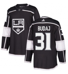 Men's Adidas Los Angeles Kings #31 Peter Budaj Premier Black Home NHL Jersey
