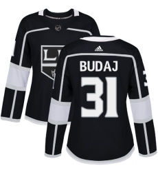 Women's Adidas Los Angeles Kings #31 Peter Budaj Authentic Black Home NHL Jersey