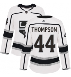 Women's Adidas Los Angeles Kings #44 Nate Thompson Authentic White Away NHL Jersey