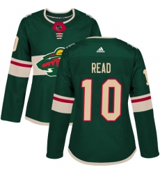 Women's Adidas Minnesota Wild #10 Matt Read Premier Green Home NHL Jersey