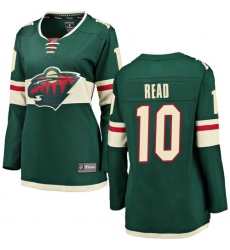 Women's Minnesota Wild #10 Matt Read Authentic Green Home Fanatics Branded Breakaway NHL Jersey