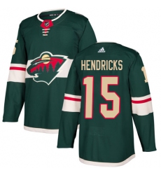 Men's Adidas Minnesota Wild #15 Matt Hendricks Premier Green Home NHL Jersey