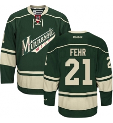 Youth Reebok Minnesota Wild #21 Eric Fehr Authentic Green Third NHL Jersey