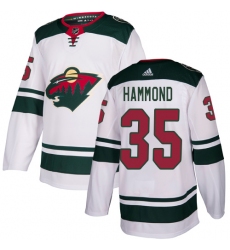 Youth Adidas Minnesota Wild #35 Andrew Hammond Authentic White Away NHL Jersey
