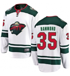 Youth Minnesota Wild #35 Andrew Hammond Authentic White Away Fanatics Branded Breakaway NHL Jersey