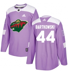 Men's Adidas Minnesota Wild #44 Matt Bartkowski Authentic Purple Fights Cancer Practice NHL Jersey