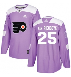 Men's Adidas Philadelphia Flyers #25 James Van Riemsdyk Authentic Purple Fights Cancer Practice NHL Jersey