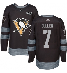 Men's Adidas Pittsburgh Penguins #7 Matt Cullen Authentic Black 1917-2017 100th Anniversary NHL Jersey
