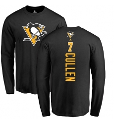 NHL Adidas Pittsburgh Penguins #7 Matt Cullen Black Backer Long Sleeve T-Shirt